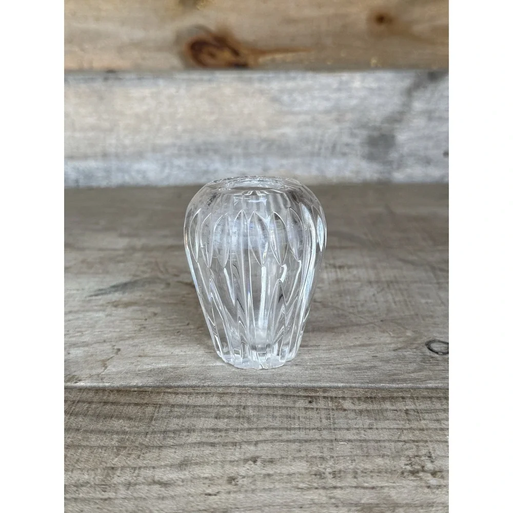Vintage Crystal Cut Glass Bud Vase Beautiful Heavy Bud Vase